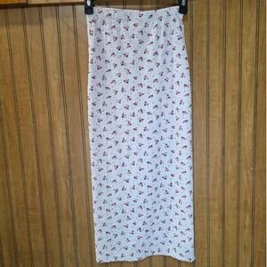 No Boundaries Floral Midi Skirt‎ Ruched White Cottagecore XS